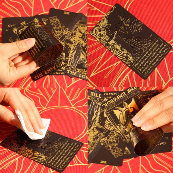 Golden Foil Tarot Black Flip Table Game Divination Mysterious Tarot Card