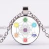 Mysterious Metatron Cube Necklace Sacred Geometry Flower of Life Glass Pendants