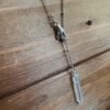 Mystic Quartz Slider Necklace - raw quartz point + antique inspired hand | Raw Quartz Crystal Mystical Hand Necklace