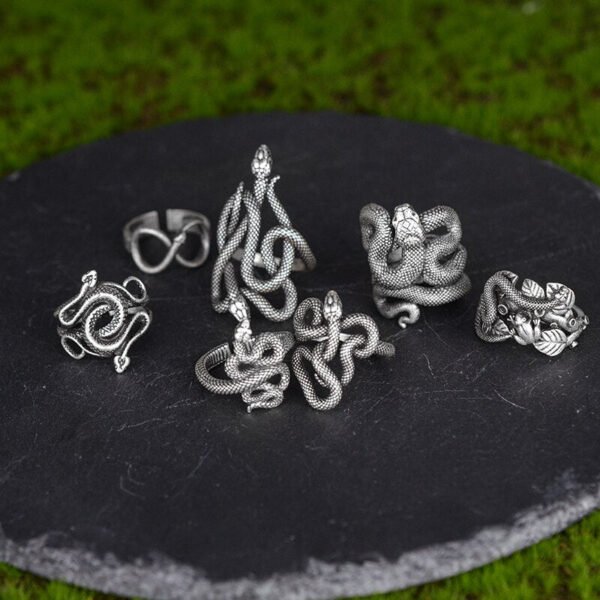 Mystical Gothic Snake Open Adjustable Ring Pagan Witch Serpent Ring Spirit Occult Jewelry