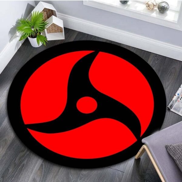 Naruto Sasuke Akatsuki sharingan rinnegan Printed Round  Rugs Floor Mat Non-slip Round Carpet for Livingroom