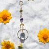 Natural Amethyst Star Moon Accessories Sunlight Catcher Shiny Wind Chime K9 Crystal Creative Home Pendant Gift
