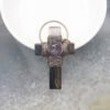 Natural Amethysts Bead Lace Wiring Agates Quartz Cross Necklace Pendant Bronze Hallow Religion Necklaces Bracelet Jewelry Markin