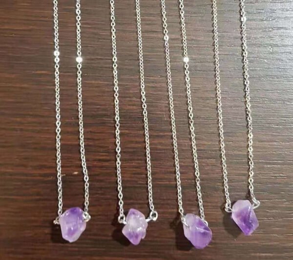 Natural Amethysts Irregular Quartz Pendant Necklace Magic Energy Stone Necklace