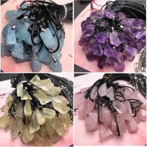 Magicun Crystal~Natural Aquamarine Crystal  amethyst citrine pendant DIY original stone pendant necklace pendant  female