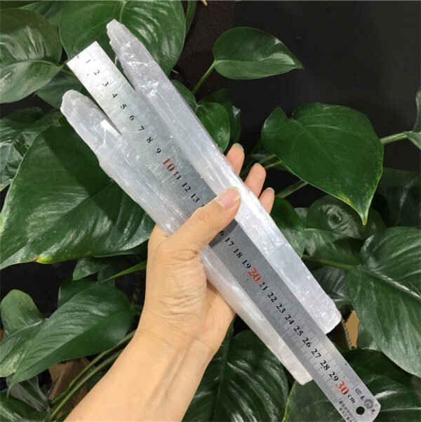 Moroccan Natural Clear Gypsum Selenite Crystal Wand Wicca Decor Point