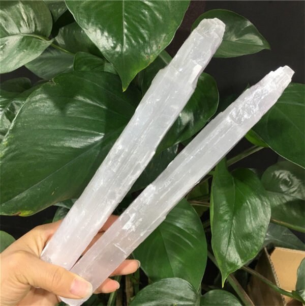 Moroccan Natural Clear Gypsum Selenite Crystal Wand Wicca Decor Point