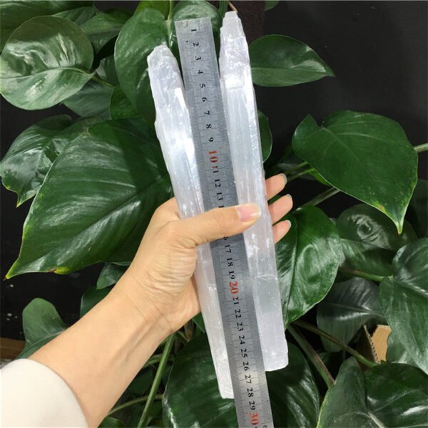 Moroccan Natural Clear Gypsum Selenite Crystal Wand Wicca Decor Point