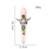 Natural Crystal Column Two color Double pointed Column Magic Scepter Handmade Hexagonal Energy Decorative Ornament| |