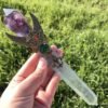 Natural Crystal Handmade Magic Stick Point Witch Crafts Cosplay Props Fairy Wand Party Halloween Decoration Party Gift| |