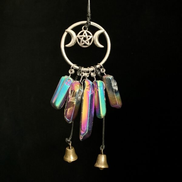 Triple Moon Bell Pendant Wicca Pendant Decoration Witch Wall Decoration Door Bell Window Decoration Gift  Wall Decor