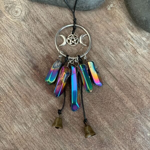 Triple Moon Bell Pendant Wicca Pendant Decoration Witch Wall Decoration Door Bell Window Decoration Gift  Wall Decor