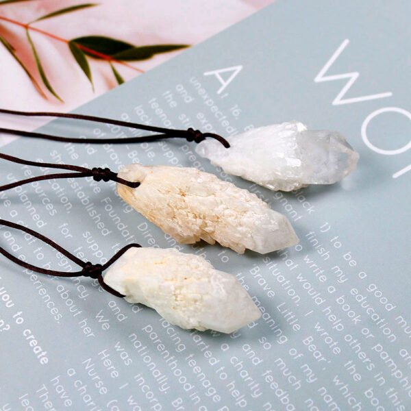 Magicun Stone~Natural Gemstone Crystal Cluster Clear Quartz Healing Stone Pendant  Crystal Point Necklace Gifts Collectables Home Decor