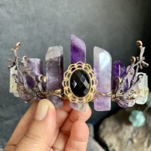 Natural-Quartz-Crown-Amethyst-Headband-Hair-Accessories-Witch-Accessories-Gift Natural Quartz Crown Amethyst Headband Witch Accessories Gift