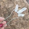 Natural Quartz Raw Crystal Hoop Hair Clip For Women Small Hoop Birthday Jewelry Gift