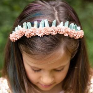 Magic Wicca~Natural Raw crystal rainbow crown headband Crystal crown witch bride party gift mysterious wedding bridesmaid jewelry princess