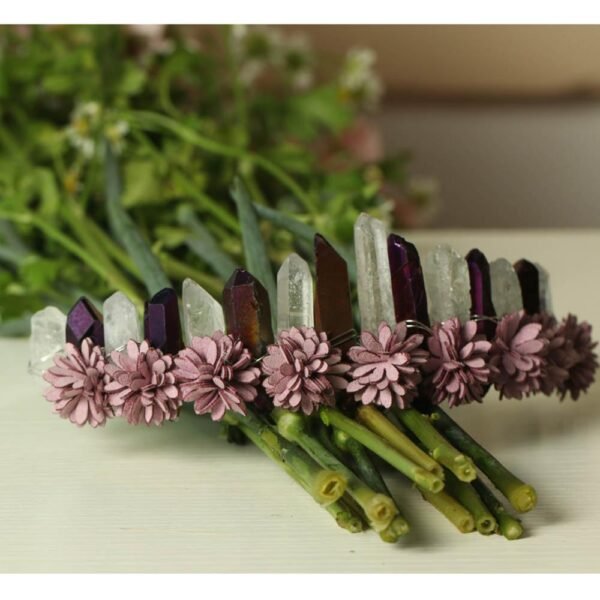 Magic Wicca~Natural Raw crystal rainbow crown headband Crystal crown witch bride party gift mysterious wedding bridesmaid jewelry princess