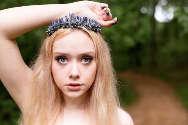 Magic Wicca~Natural Raw crystal rainbow crown headband Crystal crown witch bride party gift mysterious wedding bridesmaid jewelry princess