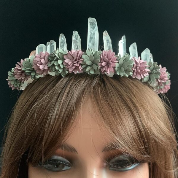Magic Wicca~Natural Raw crystal rainbow crown headband Crystal crown witch bride party gift mysterious wedding bridesmaid jewelry princess