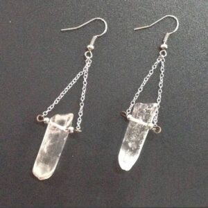 Natural-Raw-crystal-rough-earrings-creative-hand-wound-multi-color-quartz-stone-pendant-BOHO-earrings-gift Natural Raw crystal rough earrings creative hand-wound multi-color quartz stone pendant BOHO earrings gift