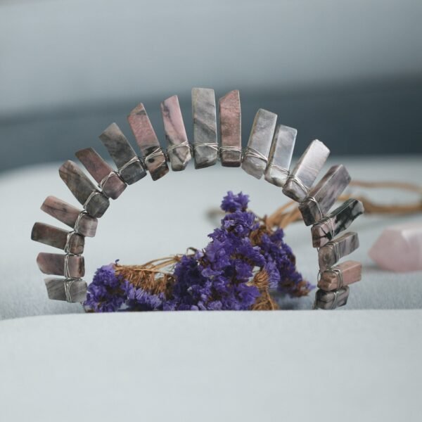 Natural Rhodolite Crown Raw Crystal Headband Quartz Headdress Witchcraft Headdress Jewelry Bridal Gift