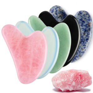 Natural Stone Jade Gouache Scraper Rose Quartz Facial Gua Sha Tools Neck Massager for Face Lifting Wrinkle Remover Beauty Health|Facial Care Tool|