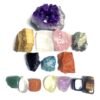 Magicun Crystal~Natural amethyst cluster combination 15 pcs Crystal ore chakra treatment of amethyst cluster crystal chakra  Yoga chakra