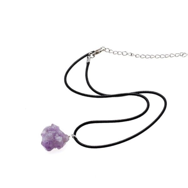 Magicun Crystal~Natural  amethyst original stones pendant necklace Natural Amethyst l Quartz Point Crystal Cluster Healing Specimen Minerals