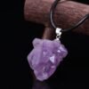 Magicun Crystal~Natural  amethyst original stones pendant necklace Natural Amethyst l Quartz Point Crystal Cluster Healing Specimen Minerals