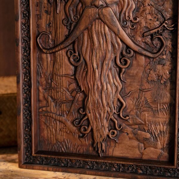 Natural ash wood brown robe Radagast forest elf magician wood carving art wall decoration creative wood products decoration