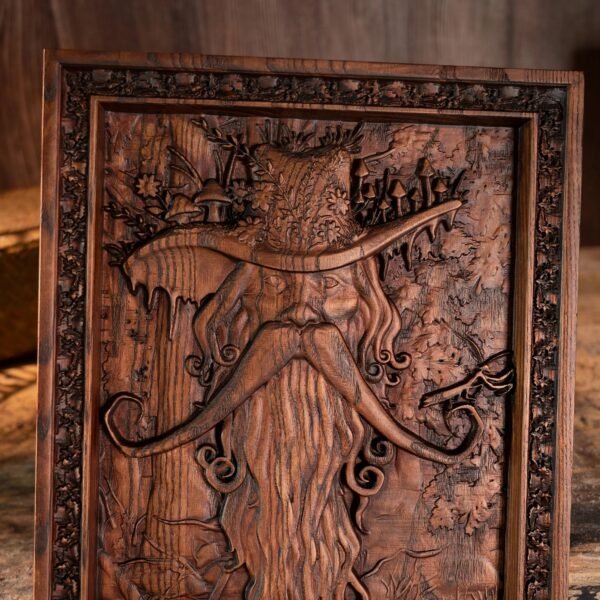 Natural ash wood brown robe Radagast forest elf magician wood carving art wall decoration creative wood products decoration