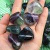 Magicun Crystal~Natural color fluorite heart pendant Purple blue green fluorite pendant DIY jewelry Handmade jewelry