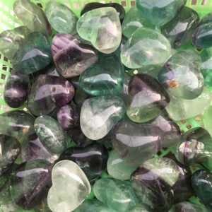 Magicun Crystal~Natural color fluorite heart pendant Purple blue green fluorite pendant DIY jewelry Handmade jewelry