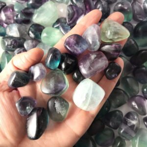 Magicun Crystal~Natural color fluorite rainbow crystal natural gravel original stone polished fish tank stone landscaping decoration