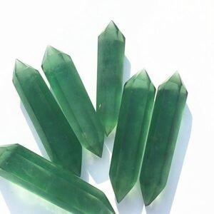Magicun Crystal~Natural crystal fluorite double tip, green fluorite crystal column energy decoration wholesale