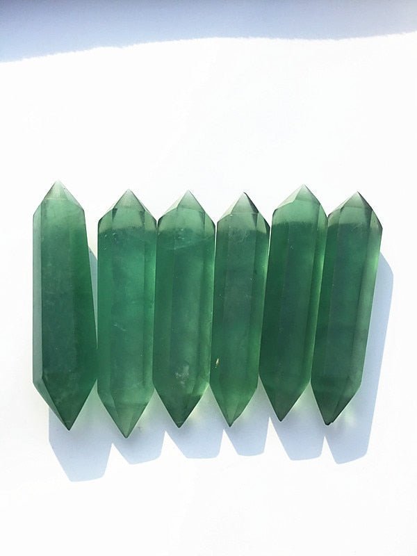 Magicun Crystal~Natural crystal fluorite double tip, green fluorite crystal column energy decoration wholesale