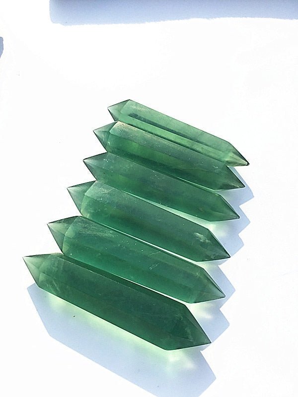 Magicun Crystal~Natural crystal fluorite double tip, green fluorite crystal column energy decoration wholesale