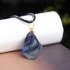 Magicun Crystal~Natural crystal fluorite octahedron pendant  crystal original stone wrapped necklace pendant  spiritual  pendulum wholesale