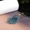 Magicun Crystal~Natural crystal fluorite octahedron pendant  crystal original stone wrapped necklace pendant  spiritual  pendulum wholesale