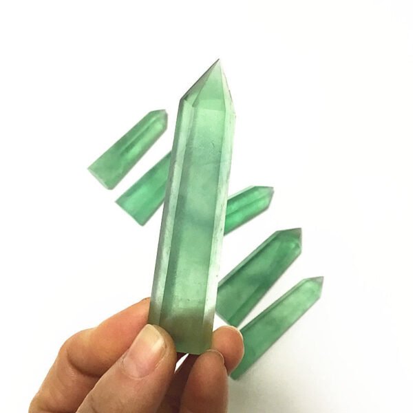 Magicun Crystal~Natural crystal fluorite pillar green fluorite crystal column six prisms green fluorite single tip energy decoration wholesale