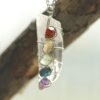 Natural crystal multicolored necklace seven chakra pendant raw crystal natural color natural quartz gift