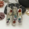 Natural crystal multicolored necklace seven chakra pendant raw crystal natural color natural quartz gift
