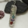 Natural crystal multicolored necklace seven chakra pendant raw crystal natural color natural quartz gift