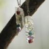Natural crystal multicolored necklace seven chakra pendant raw crystal natural color natural quartz gift