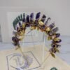 Natural crystal raw crystal crown handmade custom golden leaves moon diy natural amethyst crown headband