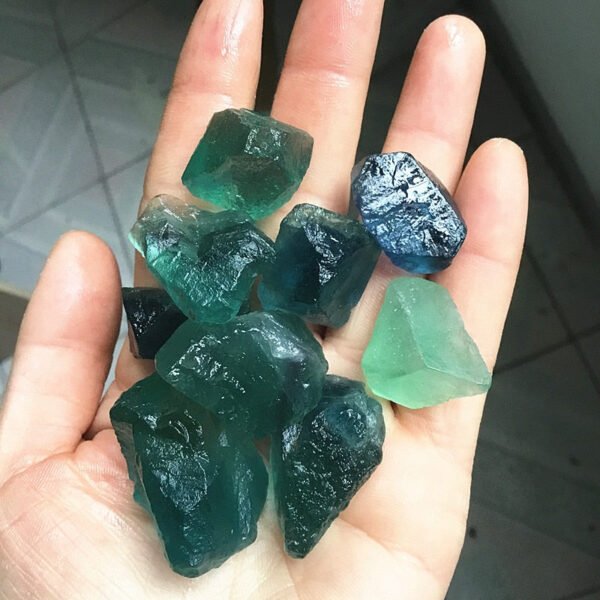 Magicun Crystal~Natural fluorite rough green and blue fluorite can be used as a pendant DIY jewelry