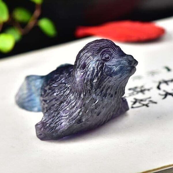 Magicun Crystal~Natural fluorite seal seal lucky town house Feng Shui transfer ball  table decoration  accessoriescrystal home decor