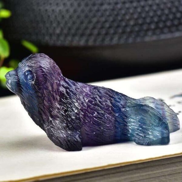 Magicun Crystal~Natural fluorite seal seal lucky town house Feng Shui transfer ball  table decoration  accessoriescrystal home decor