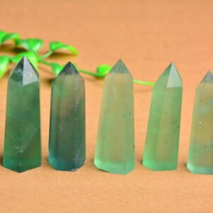 Magicun Crystal~Natural green stone purple fluorite crystal column decoration green crystal degaussing energy hexagonal prism8 cm 910 11 12 cm