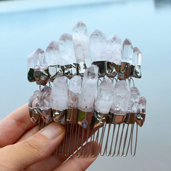 Natural raw crystal crown silver-plated moon headband Wicca photography props witch accessories  wedding bridal